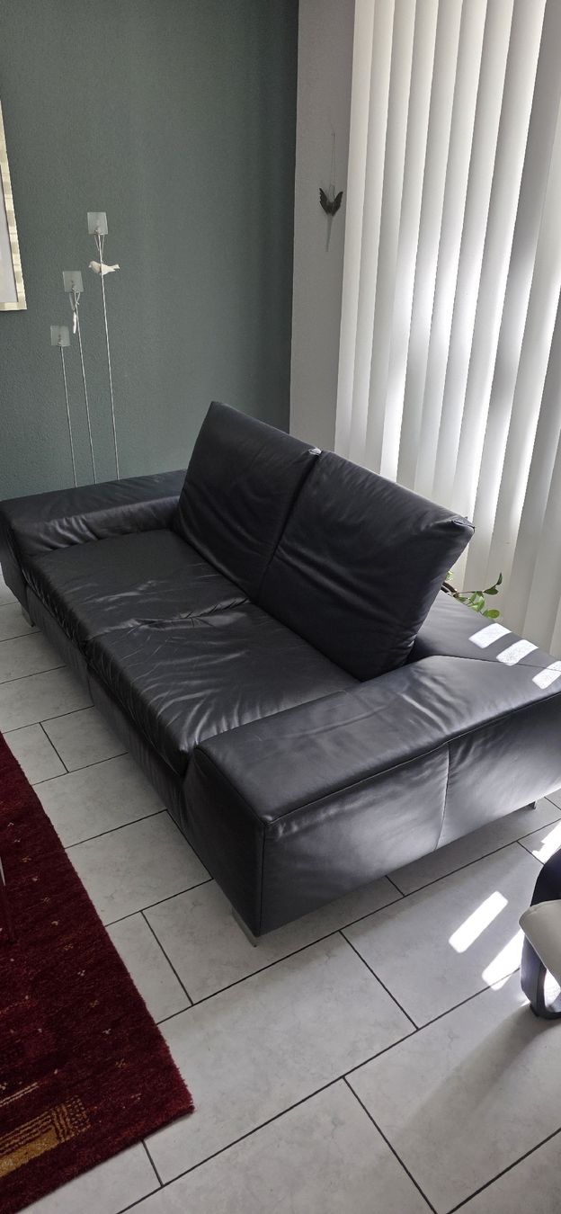 Divani: Bullfrog Ledersofa, schwarz, echtes Leder – Difettoso da Basel venduto da Reto114 1
