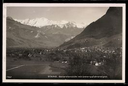 AK Stans, Generalansicht mit Unterwalderalpen
