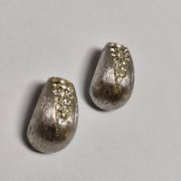Vintage Clips Ohrringe Silberfarben Strass Tropfen #Z1