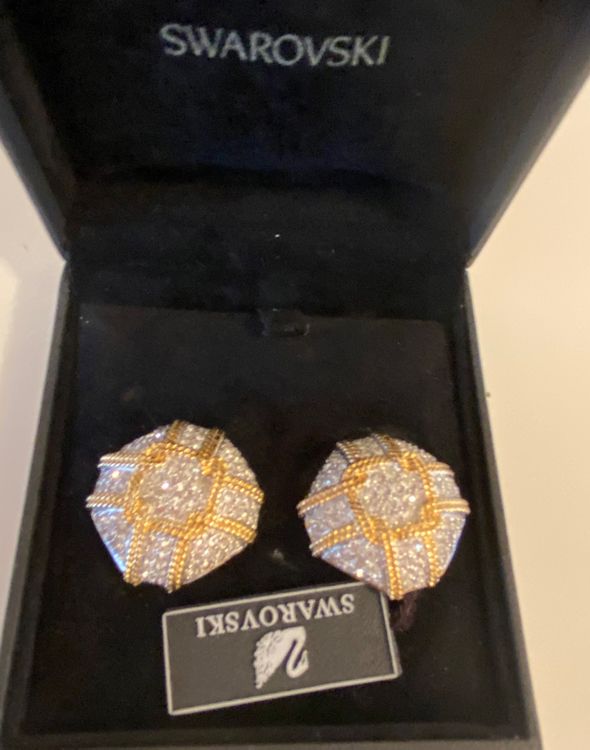 30552 Vintage Swarovski Kristallen Ohrclip 29mm