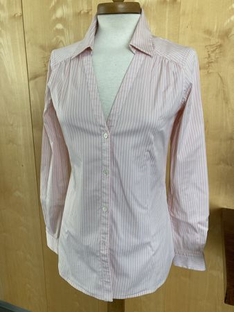 Loro Piana Damen Bluse, Gr.XS/S (IT40), Rosa/Weiss gestreift