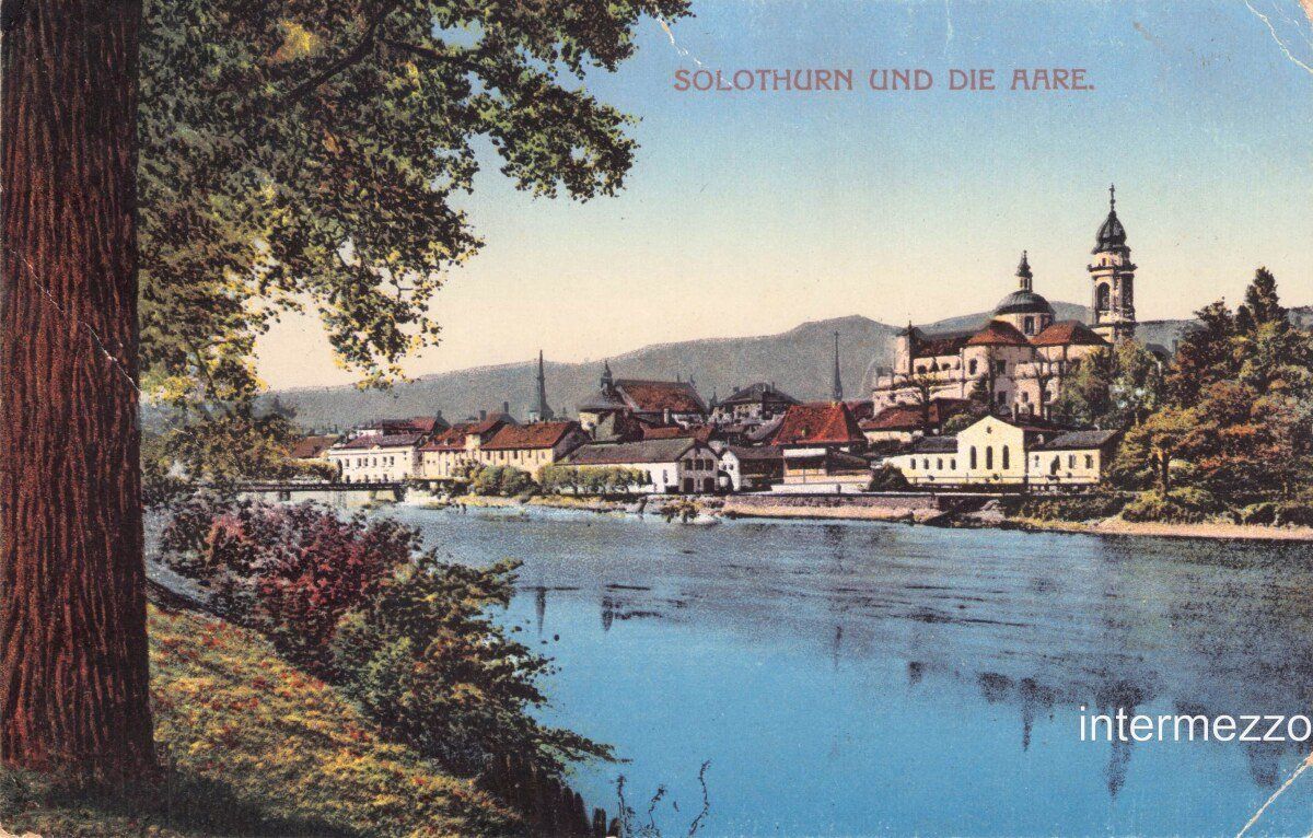 Ansichtskarten: Solothurn // 1920 Aare Kathedrale // Sommer // Ansichtskarte – Gebraucht aus Basel von intermezzo12