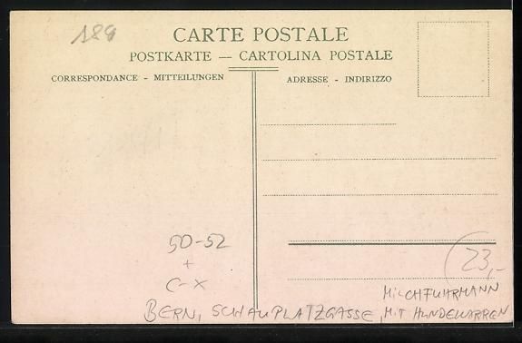 Cartoline postali: Bern, Schauplatzgasse, Milchfuhrmann mit – Usato da Berlin venduto da bartko-reher 1