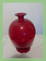 Vase Glas rund rot kleine Öffnung gebraucht
