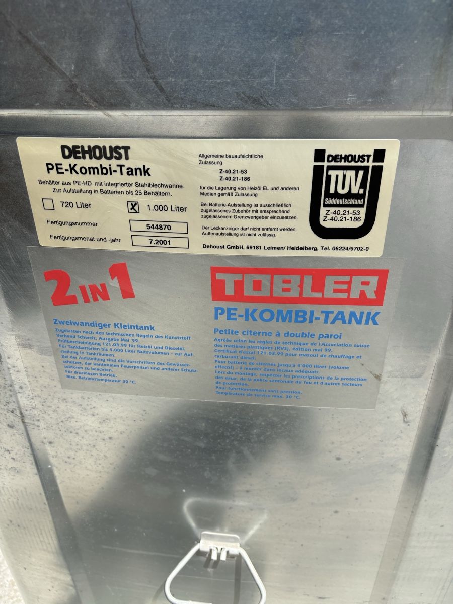 Sonstiges Fahrzeugzubehör: Dieseltank 1000 Liter – Gebraucht aus Frutigen von Dieselross99