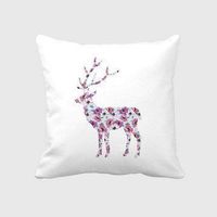 Housse de Coussin cerf fleur Kissenbezug Hirsch Elch Blumen