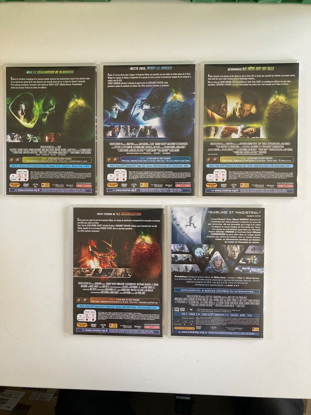 Tutti i DVDs: Lot 5 films Alien + Prometheus, super état! – Usato da Bassecourt venduto da CALUMET-X 1