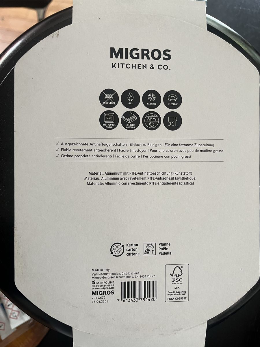 Migros Padelle: Bratpfanne Migros Kitchen&Co – Nuovo e nell'imballaggio originale da Grosshöchstetten venduto da lox_287b 2