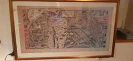 Antike Landkarte von 1538 Faksimile Basel und Umgebung
