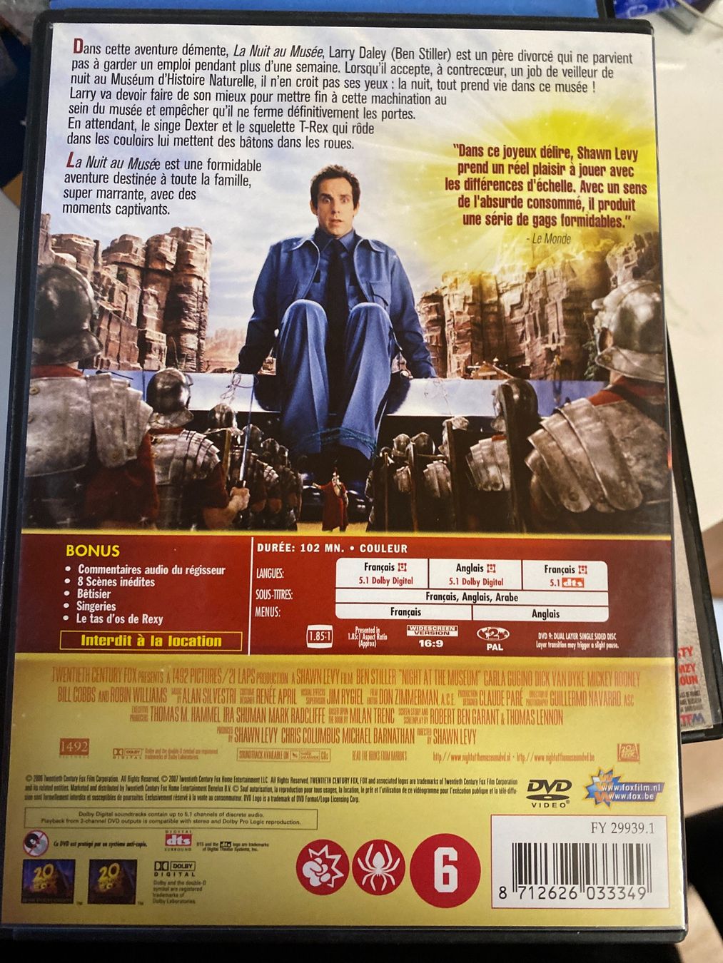 Tutti i DVDs: La Nuit au Musée - DVD - Ben Stiller – Usato da Le Brassus venduto da cinema13 1