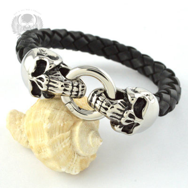 Bracciali & Braccialetti: Armband aus Edelstahl & Leder – Nuovo e nell'imballaggio originale da Wald ZH venduto da GlatzTrading