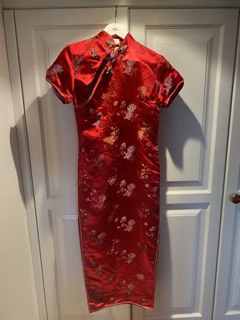 Kleid rot Da Hwa Grösse 38 China Stil Seide gut erhalten