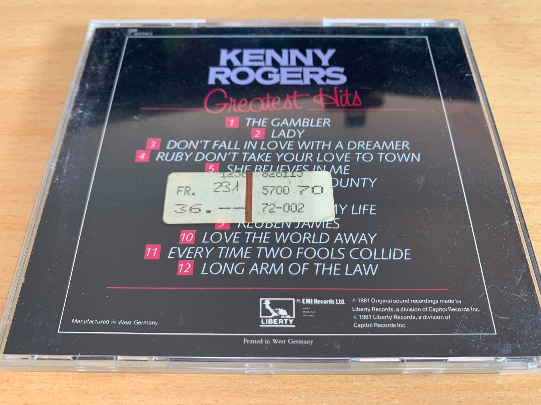 CD: Kenny Rogers – Greatest Hits – Usato da Rikon im Tösstal venduto da Alpenmutz 1