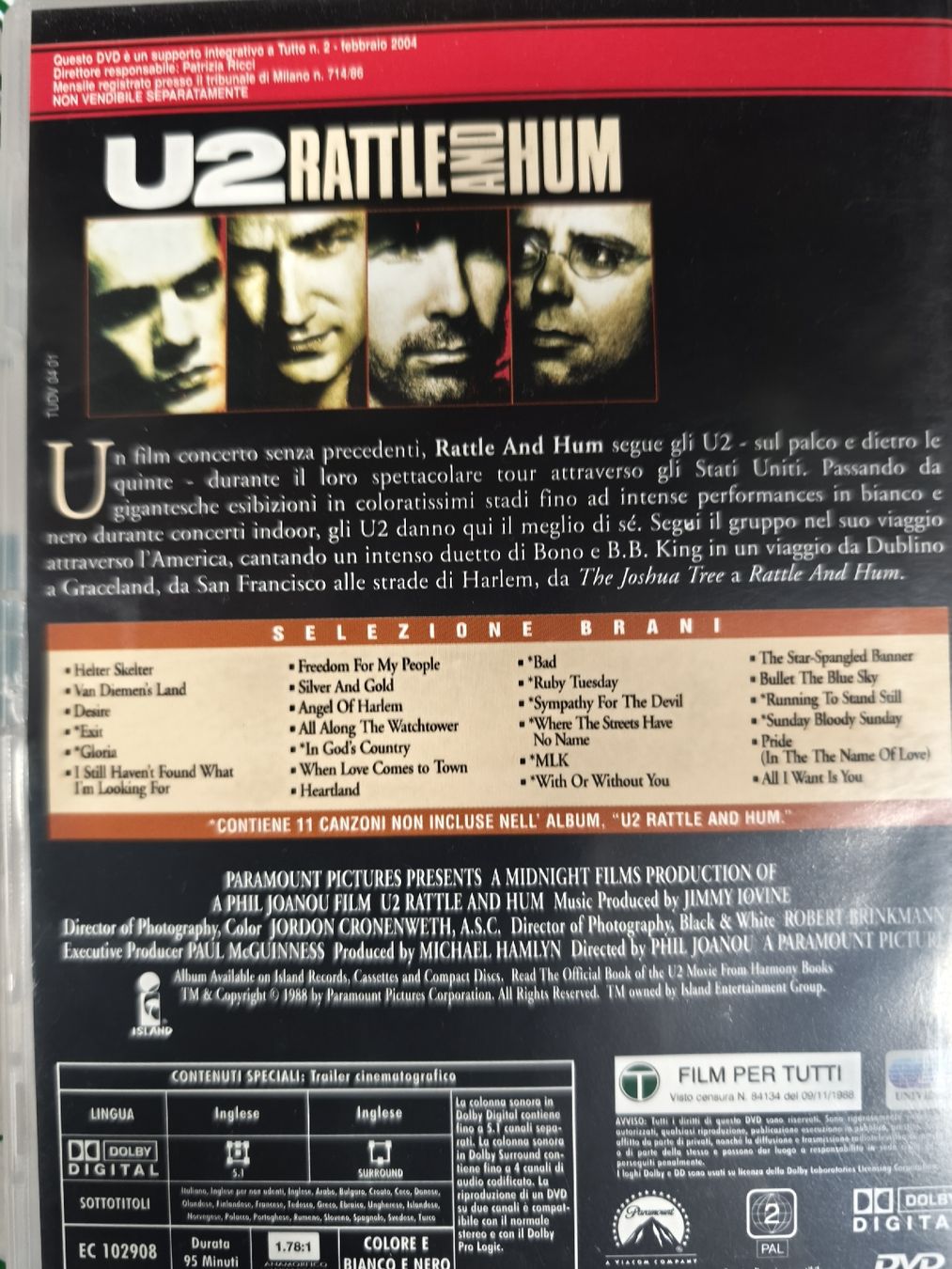 Tutti i DVDs: DVD U2 Rattle and Hum – Usato da Stabio venduto da anes71 2