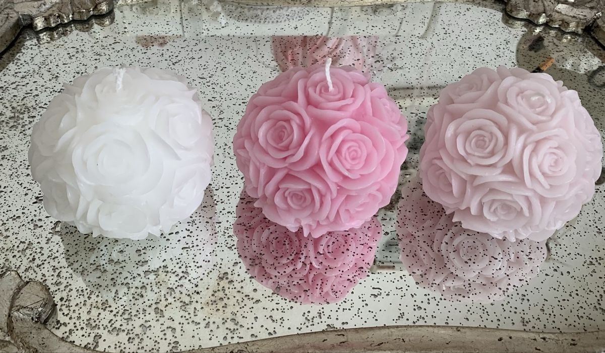 Candele: Rosenkerzen Hand gemacht im Set – Nuovo (secondo la descrizione) da Diepoldsau venduto da Luxusdeko