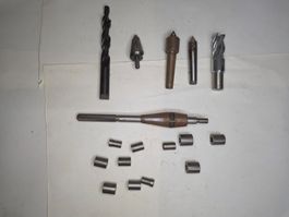 Werkzeug-Set: Bohrer, Zentrierspitzen, Fräser