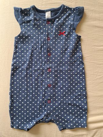 Sommer Pyjama, blau mit Herzli, Grösse 86, Top!