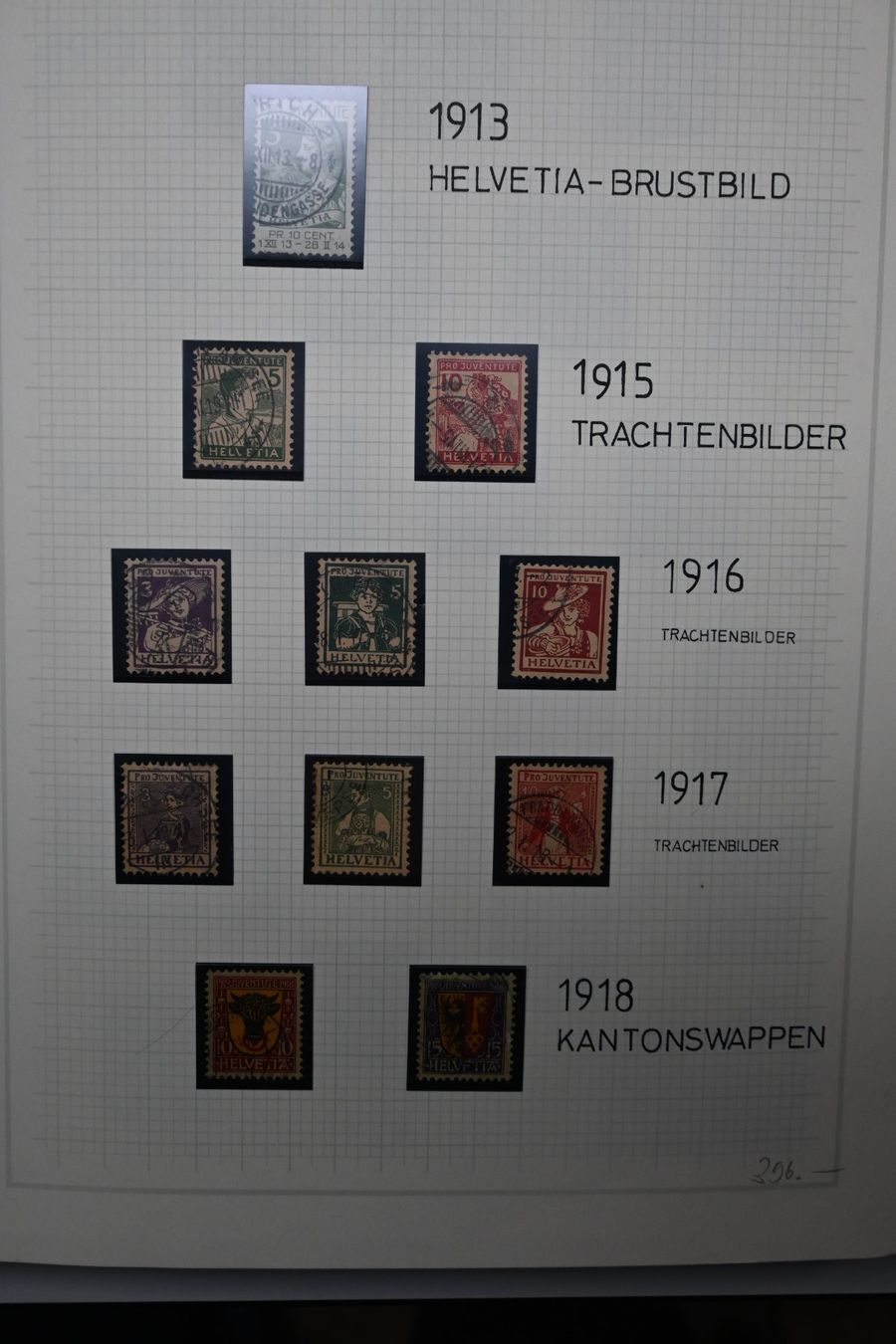 Tutti i francobolli: 1 Sammlung Pro Juventute 1913 - 2007 - Einzelwerte/Viererbl. – Usato da Steffisburg venduto da Charlamov