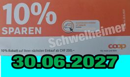 10% online Rabatt bei Coop ab Fr. 200.--