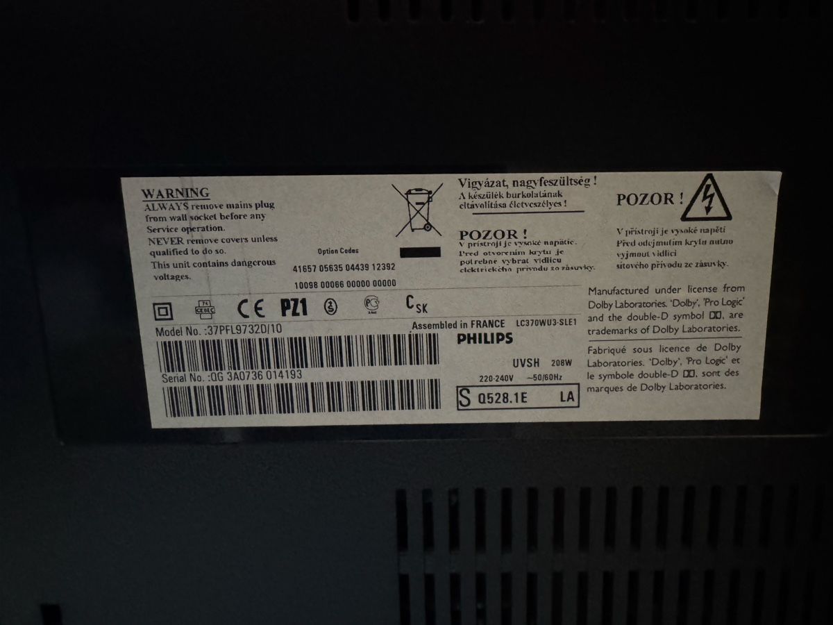 Televisori: Philips TV mit Ambilight - LC 370WU3-SLE1 – Usato da Büsserach venduto da Ruru 1