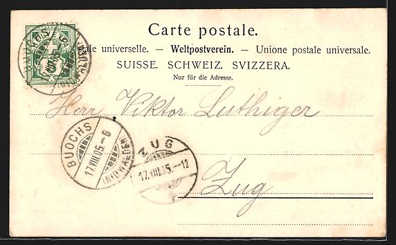 Cartoline postali: AK Buochs, Ortsansicht und Hotel Krone – Usato da Berlin venduto da bartko-reher 1