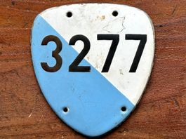 1918 Velonummer Zürich Schweiz Kanton Zürich