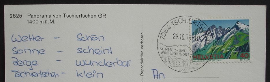 Cartoline postali: TSCHIERTSCHEN Panorama – Usato da Jona venduto da philajona 1