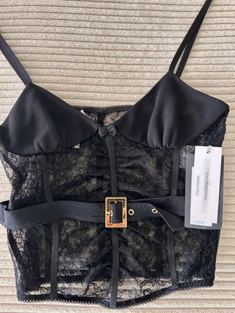 Schwarzes Spitzen Bustier von roccobarocco Neu