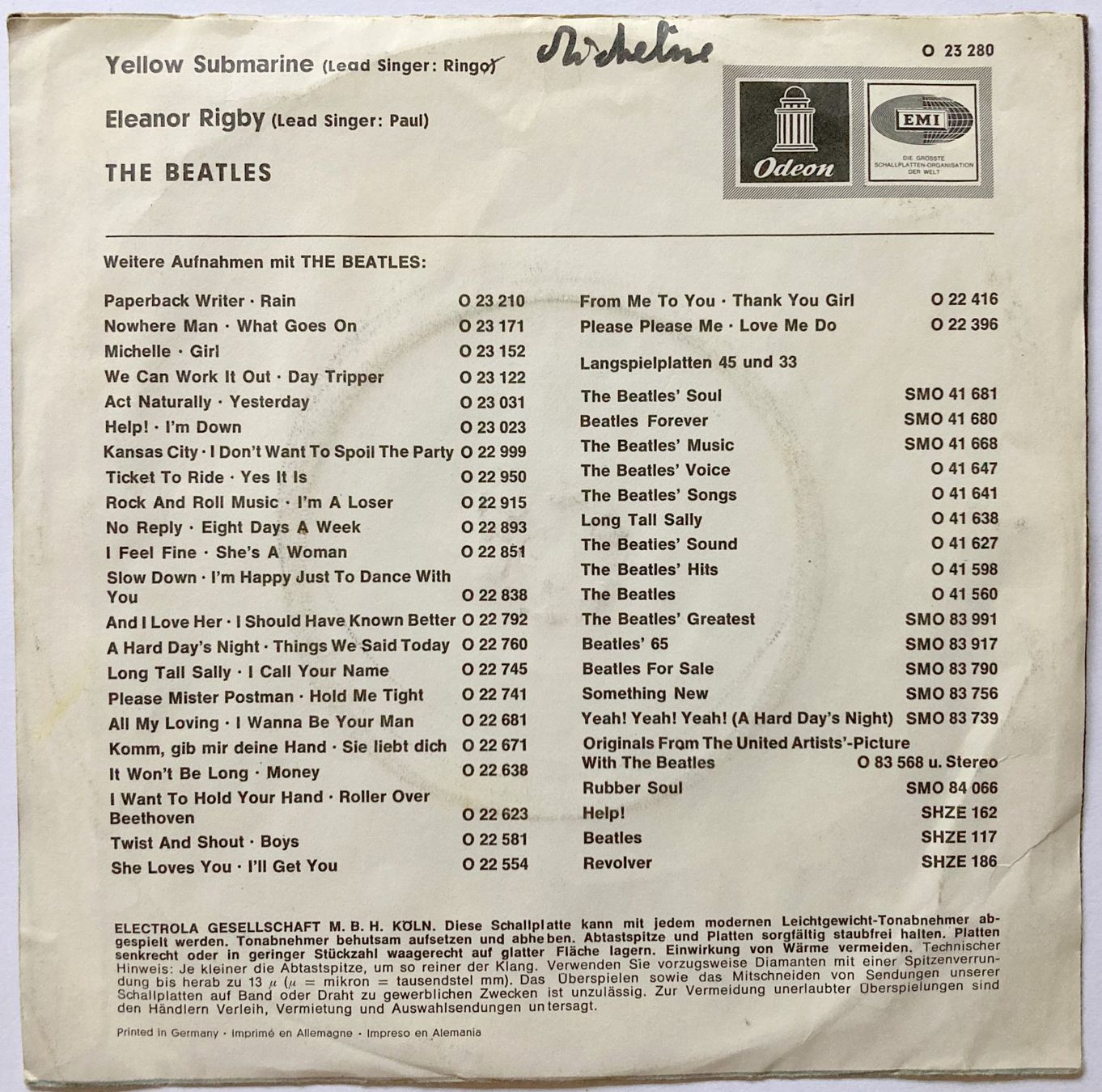 Dischi in vinile: BEATLES - YELLOW SUBMARINE – Usato da Bottens venduto da hotter-than-hell 1