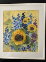 Silke Glättli, Original Aquarell, Sonnenblumen