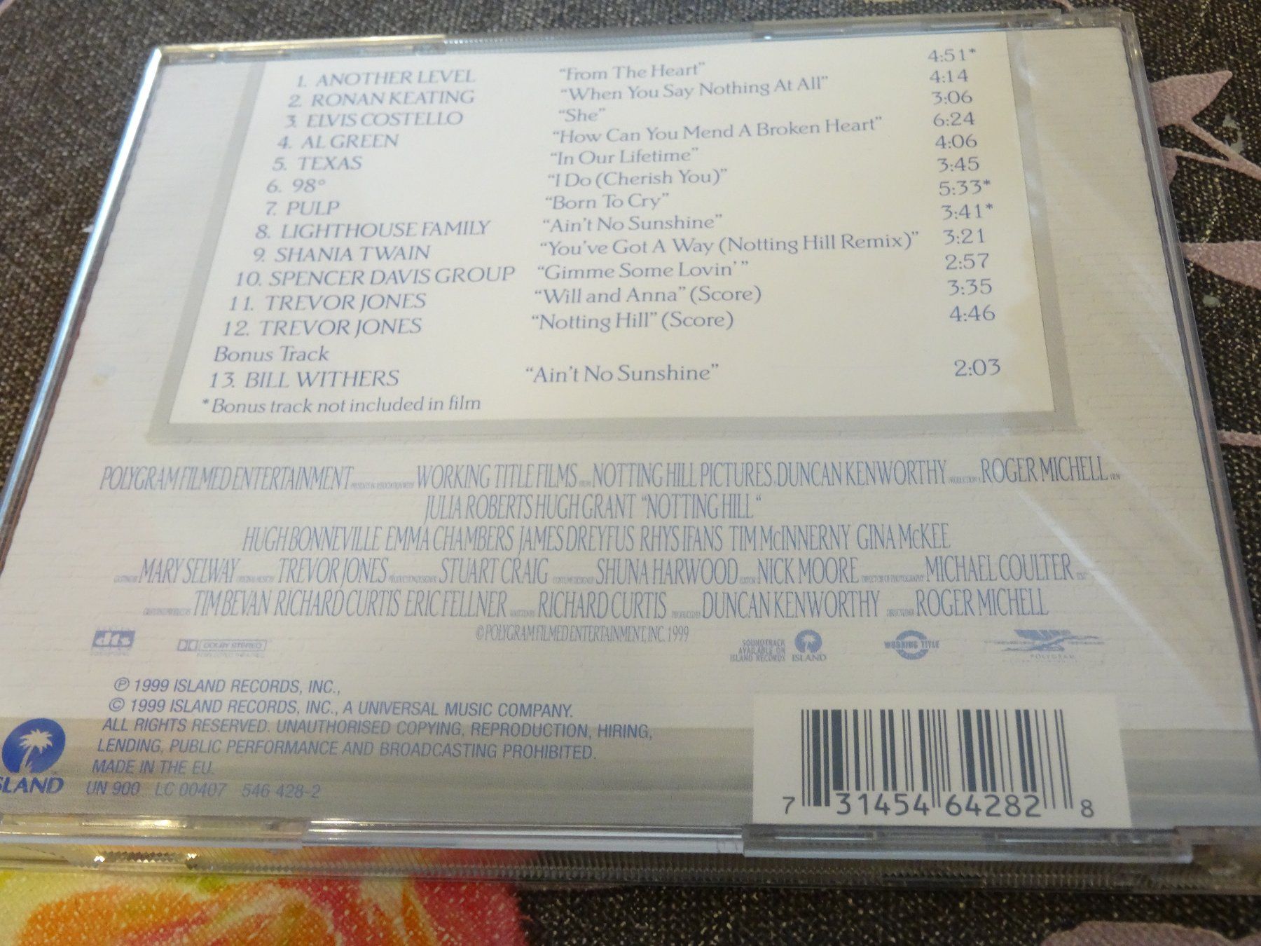 CDs: Notting Hill Motion Picture Soundtrack CD – Gebraucht aus Olten von Disc-Ausverkauf 1