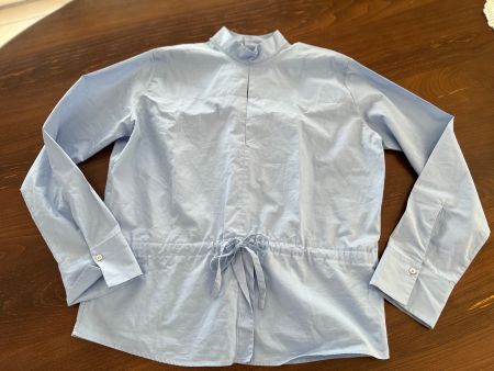 Jil Sander- Bluse hellblau mit Kordelzug Gr. 40