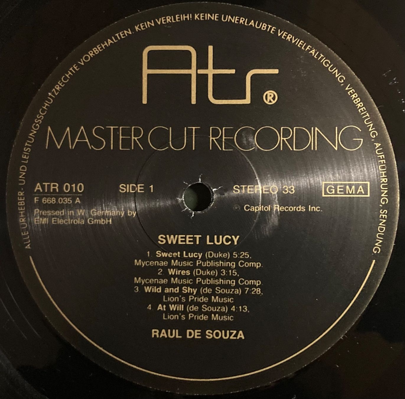 Dischi in vinile: RAUL DE SOUZA - SWEET LUCY – Usato da Poliez-Pittet venduto da Newtown-Records 2