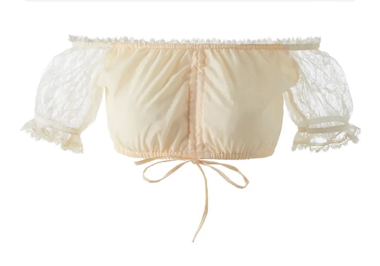 Camicette: neue Dirndlbluse Gr. M in beige, Oktoberfest – Nuovo e nell'imballaggio originale da Necker venduto da liq24