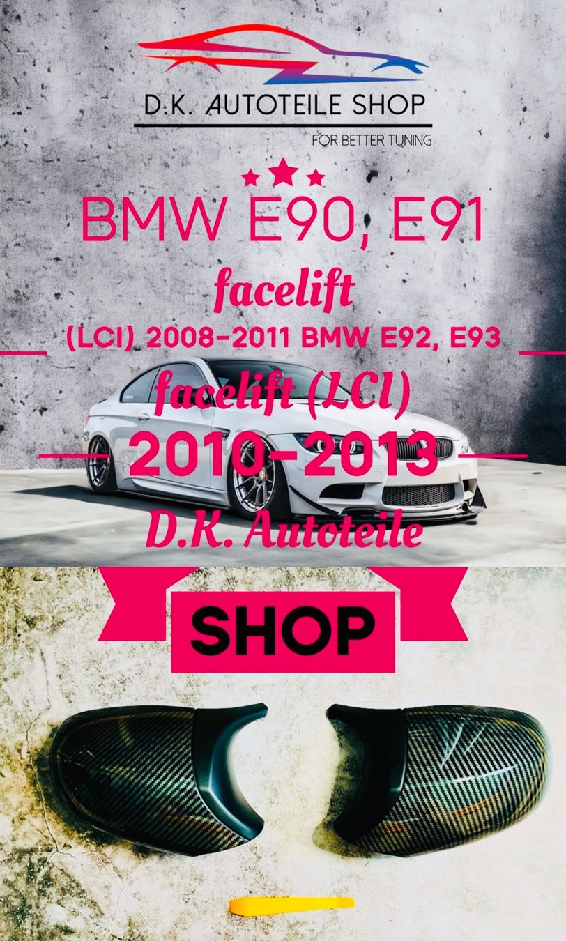 BMW Tutti pezzi di ricambio auto: BMW Spiegelkappen E90 E91 E92 E93 M Carbon Look 3 Serie Neu – Nuovo e nell'imballaggio originale da Balsthal venduto da D.K.Autoteile1