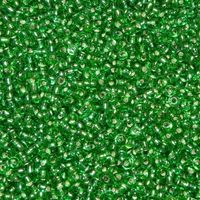 Saatperlen Emerald Green Silver Lined 3mm
