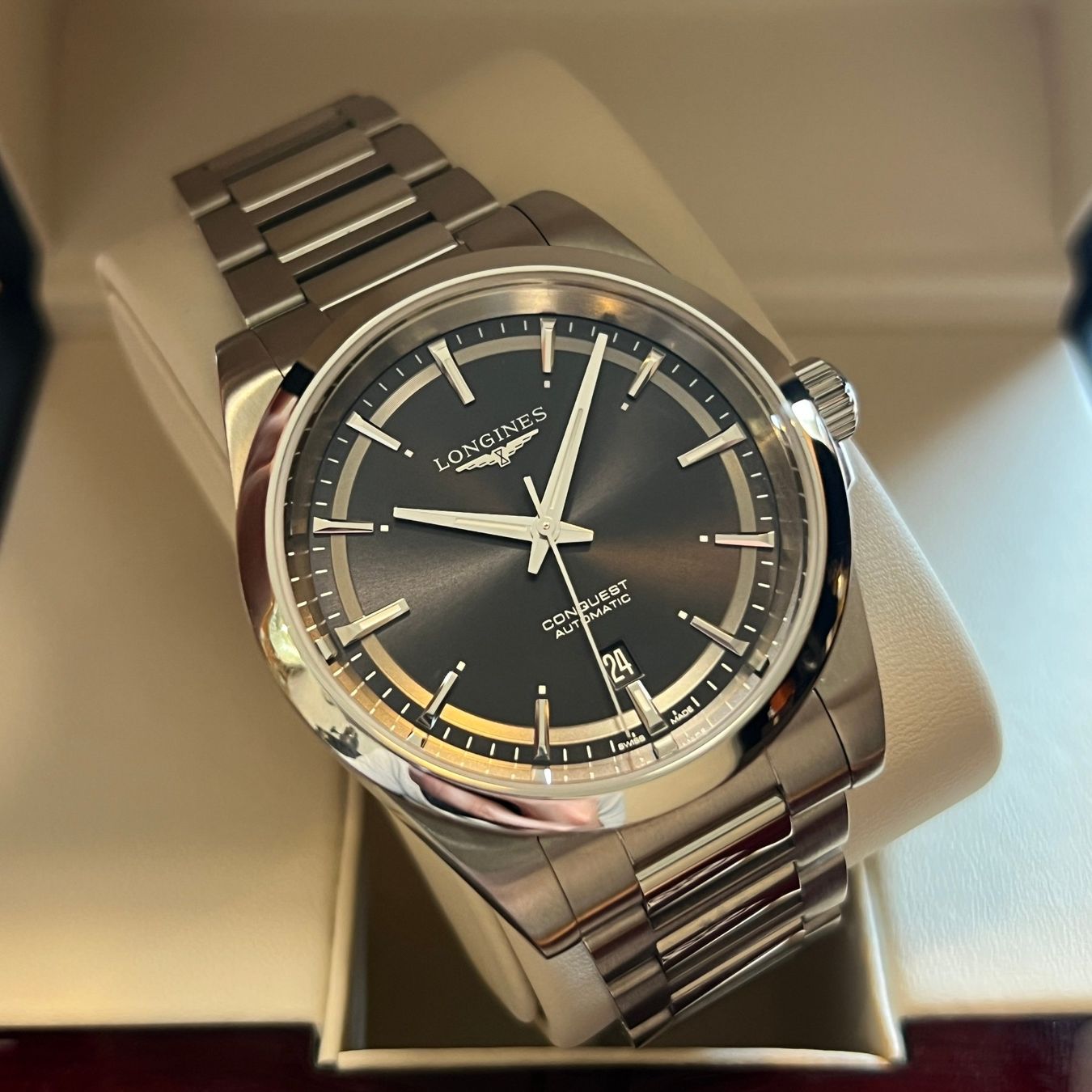 Longines Orologi: Longines Conquest Black Dial Full Set L3.830.4.52.6 – Usato da Carouge GE venduto da Watchaser 6