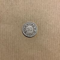 10 Rappen, 1925, Silbermünze, Top Zustand, Selten!