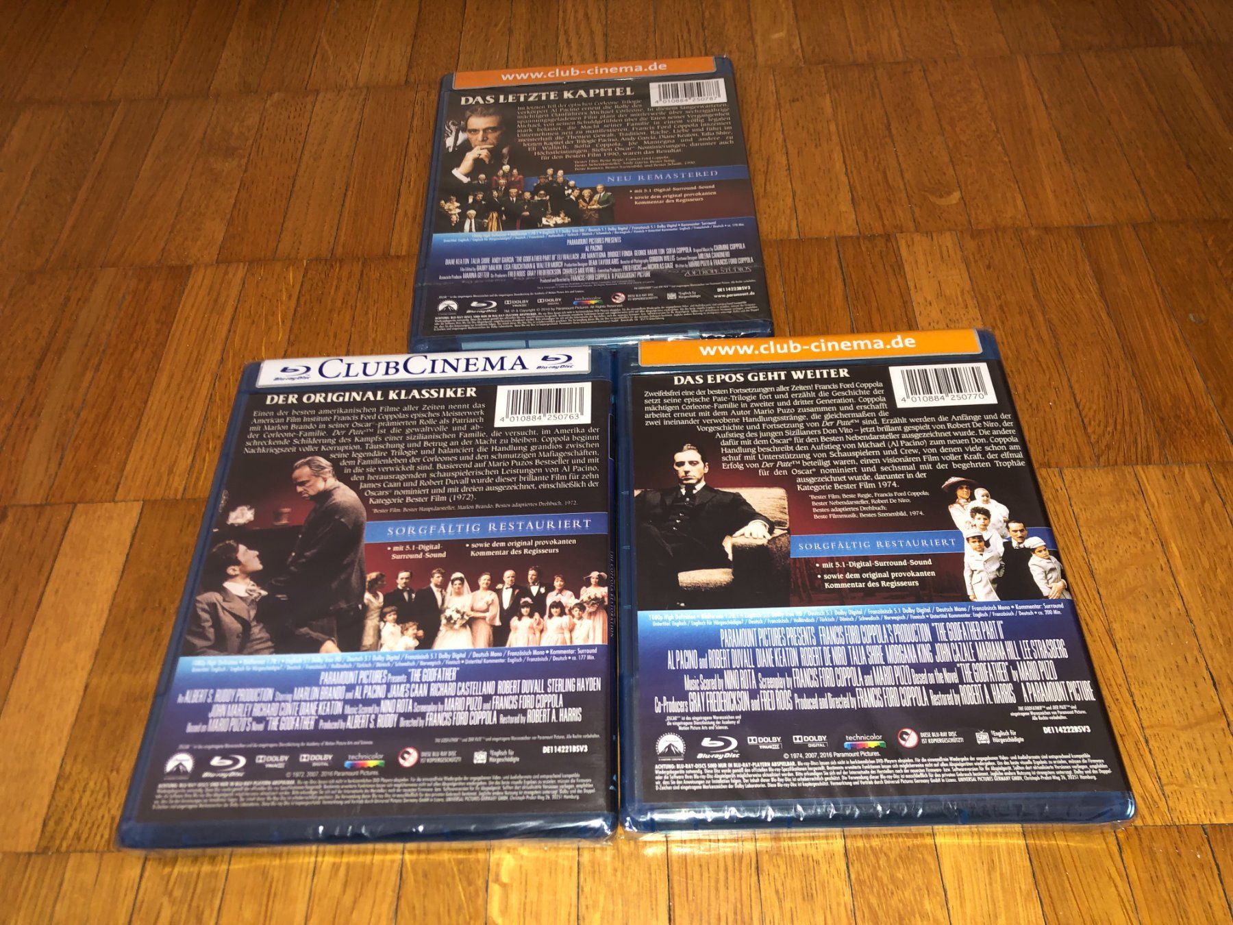 Tutti i DVDs: Der Pate 1,2 & 3 - 3 BLU-RAY-S - UNCUT – Nuovo e nell'imballaggio originale da Basel venduto da havsok 1