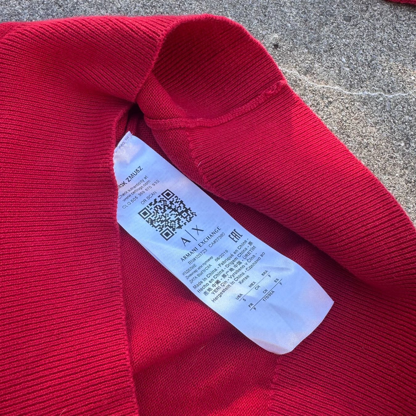 Armani Maglioni & Felpe: Armani Exchange red knitted sweatshirt pull pullover S – Usato da St. Gallen venduto da sourced_limited 3