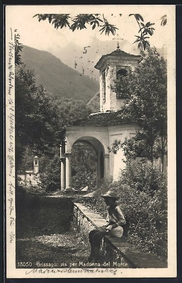 Cartoline postali: AK Brissago, Via per Madonna del Monte – Usato da Berlin venduto da bartko-reher