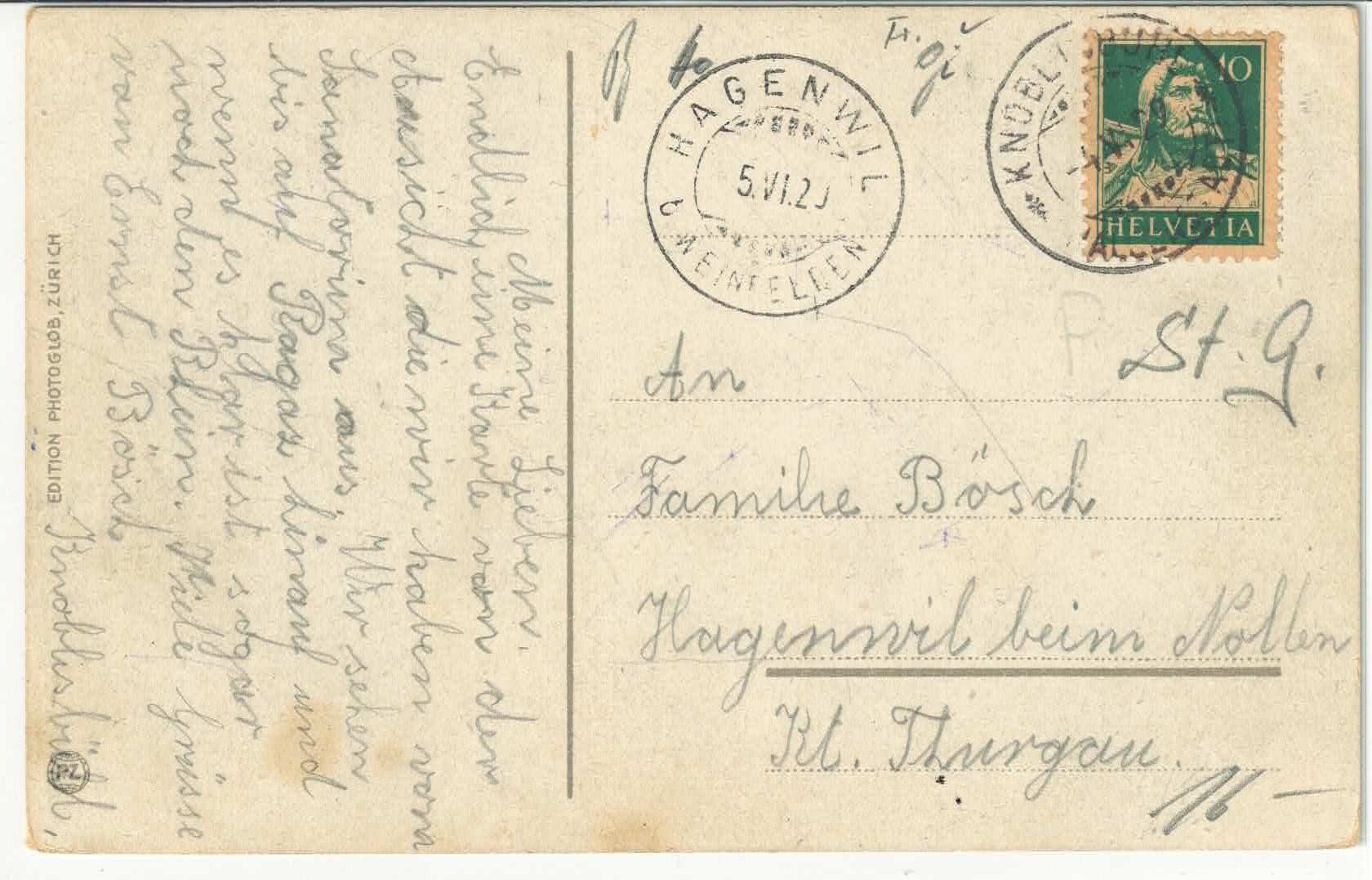 Cartoline postali: Wallenstadtberg - Sanatorium mit Blick auf Wallensee - Litho – Usato da Ettingen venduto da Kartenplanet 1
