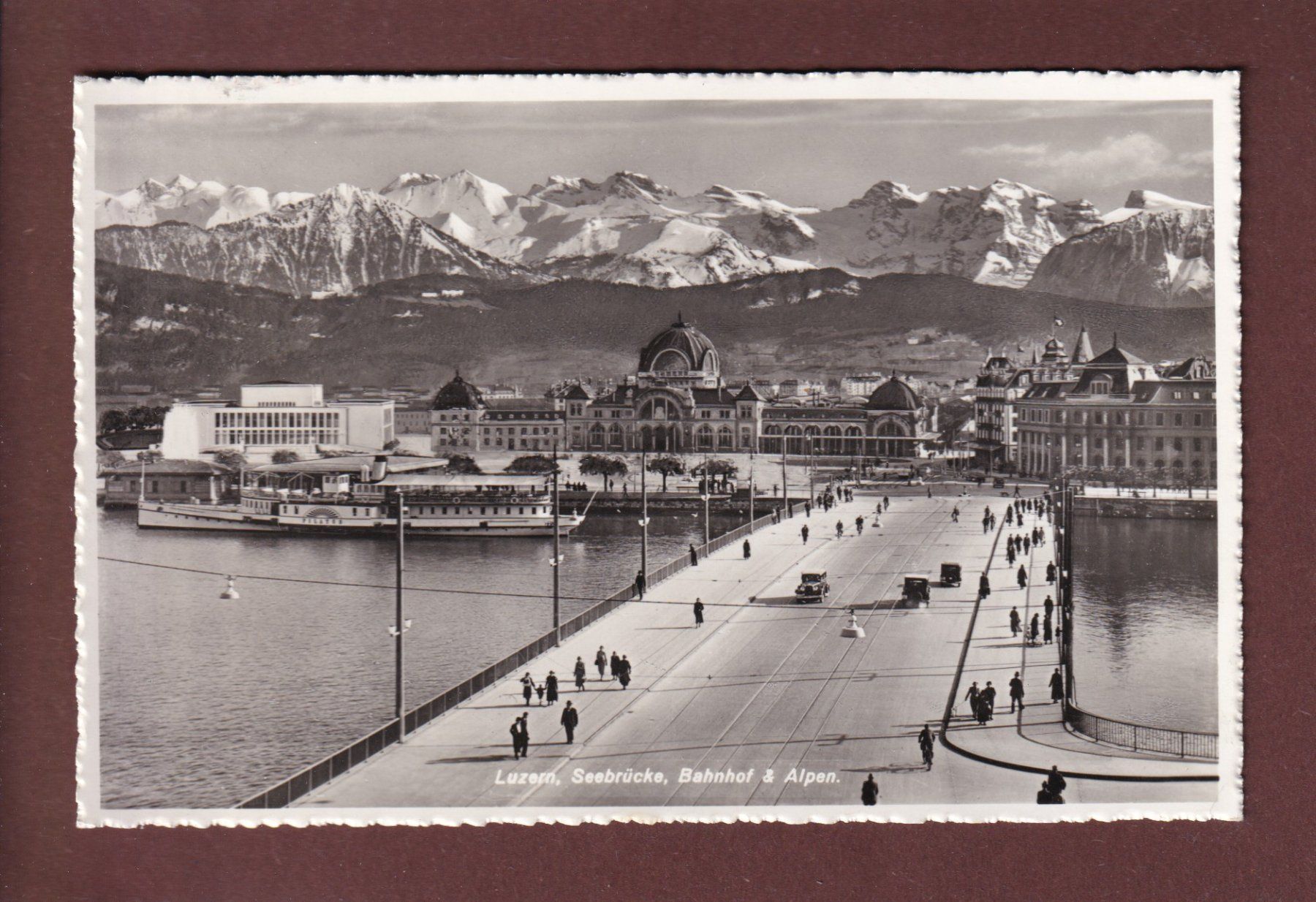 Cartoline postali: LUZERN - Bahnhof - Schiff Pilatus - Feldpost – Usato da Pully venduto da nicecards
