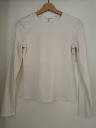 H&M Tee-shirt manches longues blanc, taille S, printemps 48