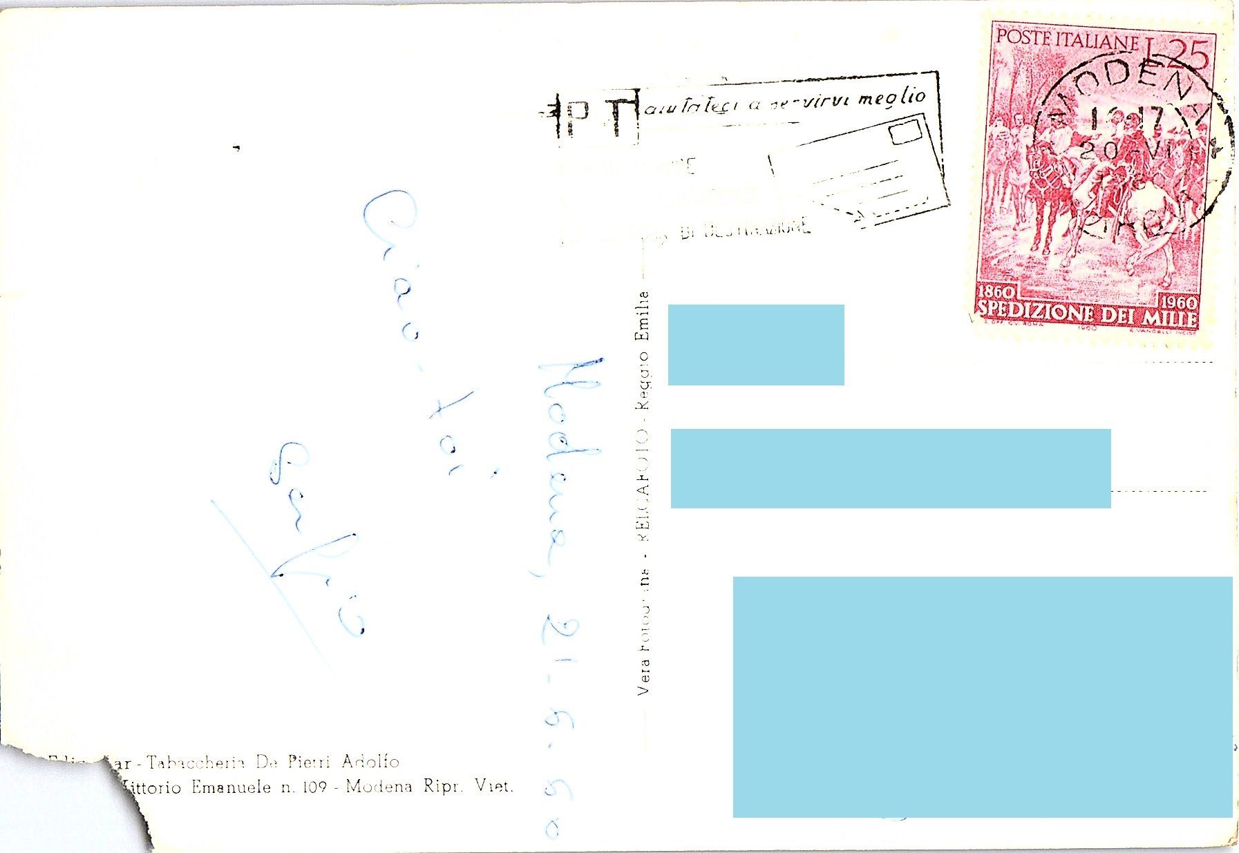 Cartoline postali: AK MODENA Tempio Monumentale di San Giuseppe 21.06.1960 – Usato da Würenlos venduto da KKMeister 1