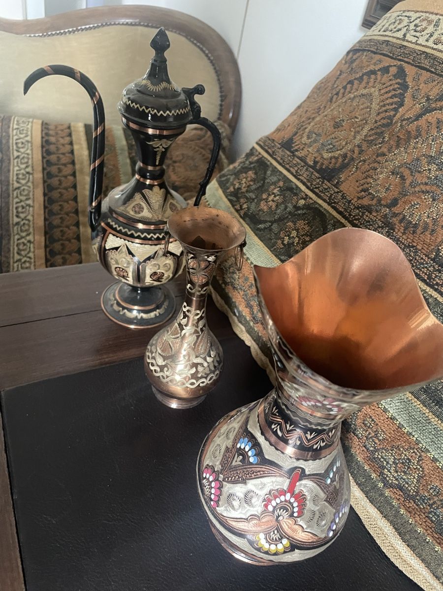 Tutte le decorazioni: Ab 1.- !!! 3 Kupfervasen Orientalisch – Usato da Zürich venduto da Campi1000 1