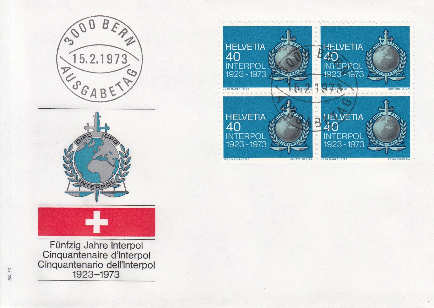 Alle Briefmarken: SBK 520 - 522 im 4er-Block FDC – Gebraucht aus Bürglen TG von StampGraf 3