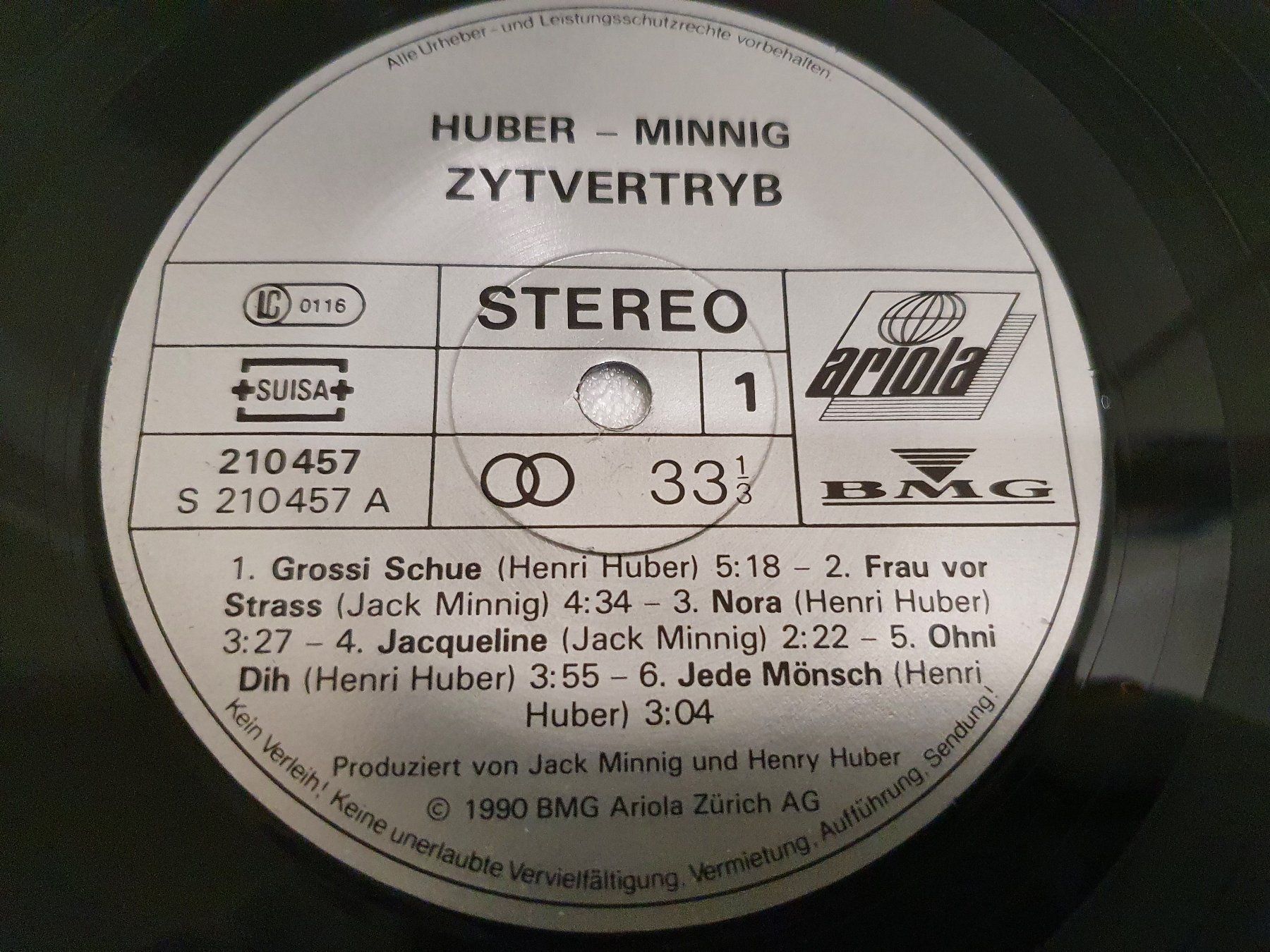 Dischi in vinile: Huber-Minnig – Zytvertrieb – Usato da Uster venduto da Vinyl-Leidenschaft 4