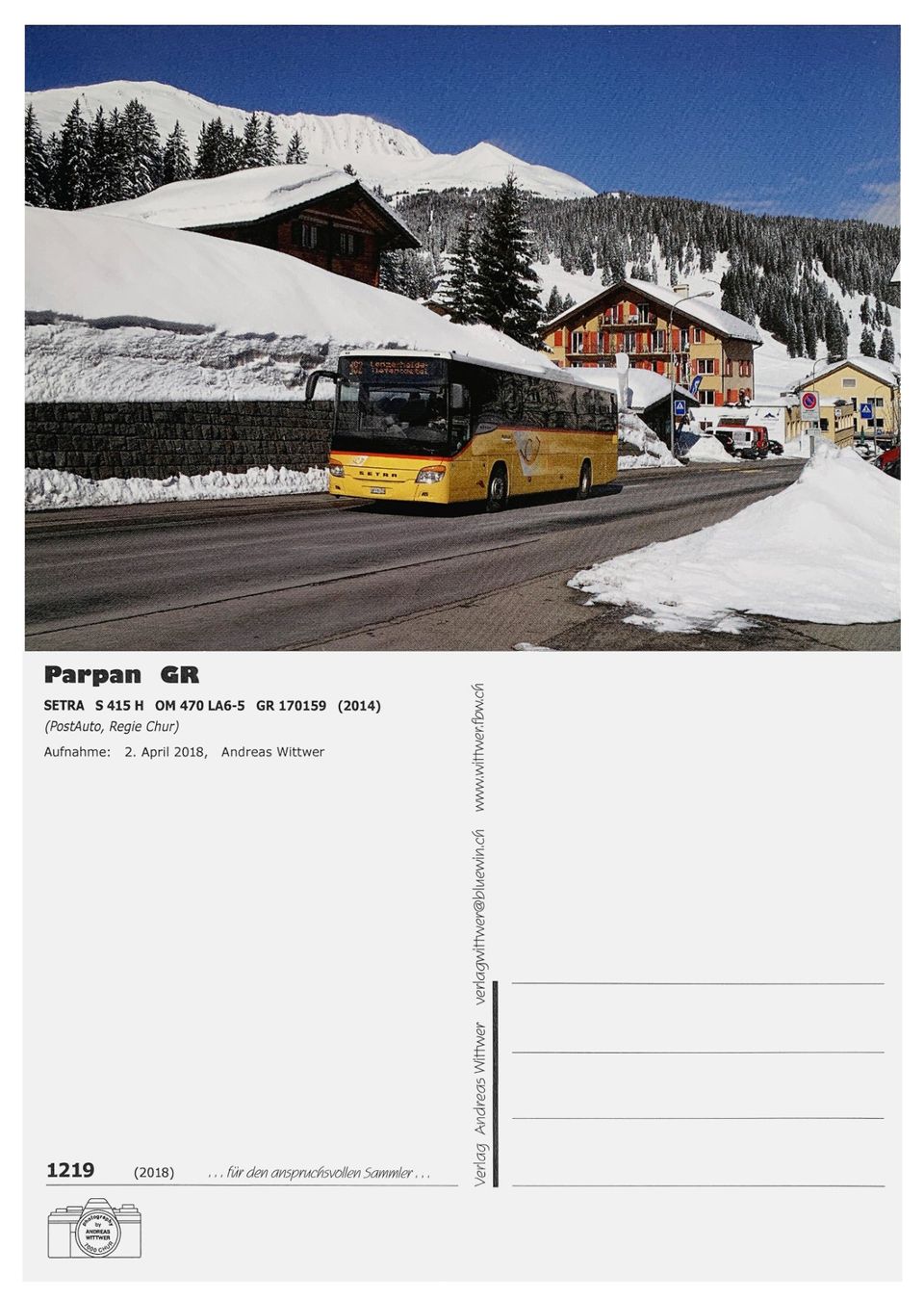 Cartoline postali: Parpan Churwalden Lenzerheide Postauto SETRA S415H GR 170159 – Nuovo (secondo la descrizione) da Bern venduto da AWiBe