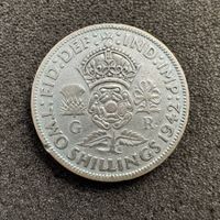 2 Shillings Silber England 1942